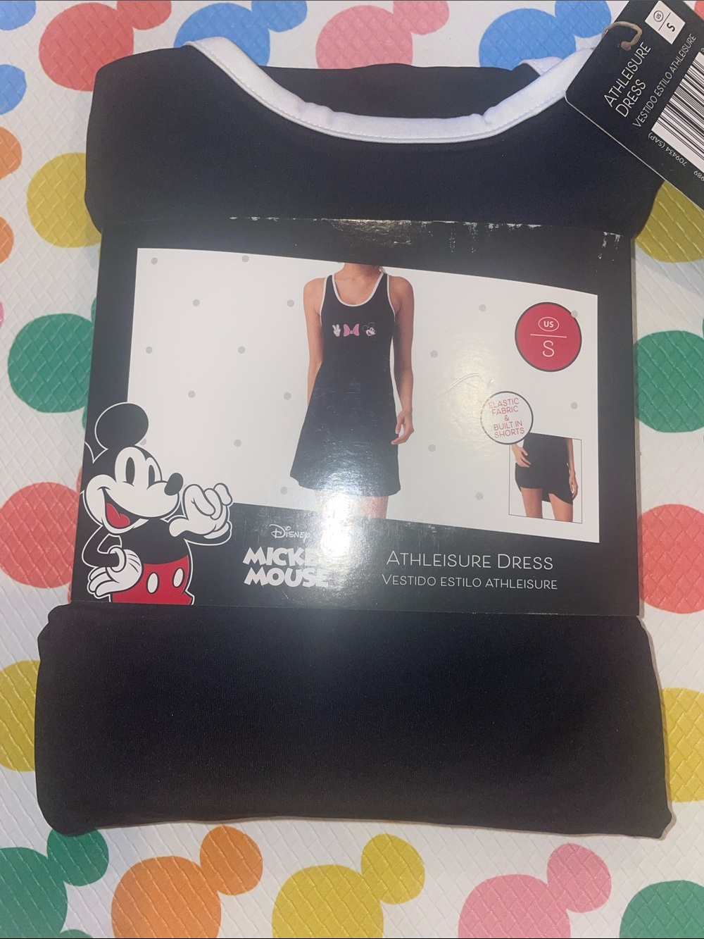 Disney Aldi Black Athleisure Mickey Mouse Dress with White Trim